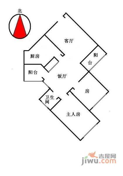 名雅苑2室2厅1卫105㎡户型图