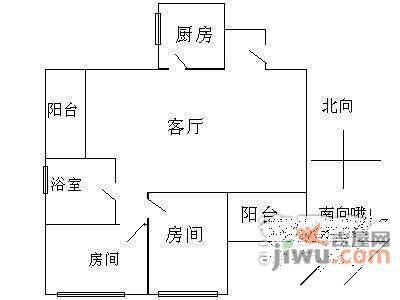 名雅苑2室1厅1卫87㎡户型图