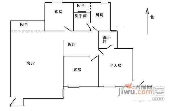 名雅苑3室2厅2卫138㎡户型图