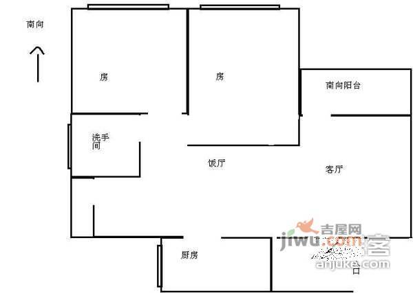 名雅苑2室2厅1卫105㎡户型图