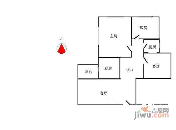 德荣小区3室2厅1卫109㎡户型图