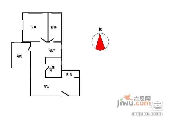 德荣小区2室2厅1卫76㎡户型图