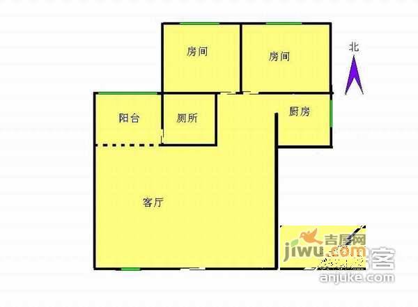 天鑫六运小区2室1厅1卫户型图