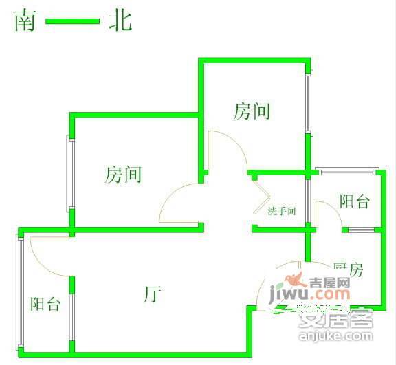 天鑫六运小区2室1厅1卫户型图