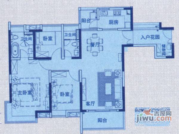 中惠璧珑湾(南沙)3室2厅2卫134㎡户型图