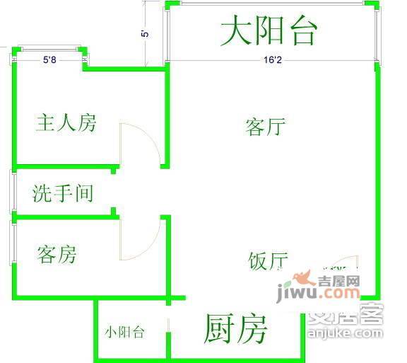 圣地摩坊公馆2室2厅1卫75㎡户型图