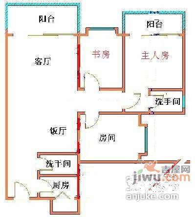 怡港花园四期3室2厅2卫120㎡户型图