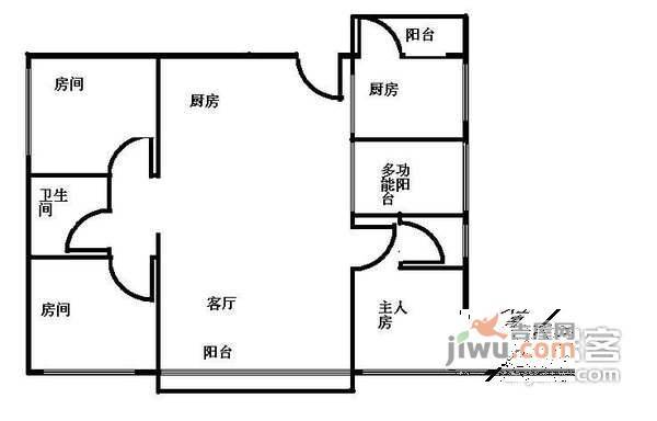 万科城市花园(黄埔)3室2厅2卫132㎡户型图