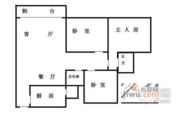 万科城市花园(黄埔)3室2厅2卫132㎡户型图