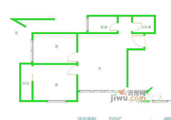 光华大厦2室2厅1卫98㎡户型图