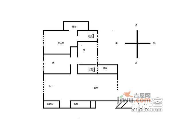 阳光都会广场3室2厅2卫户型图