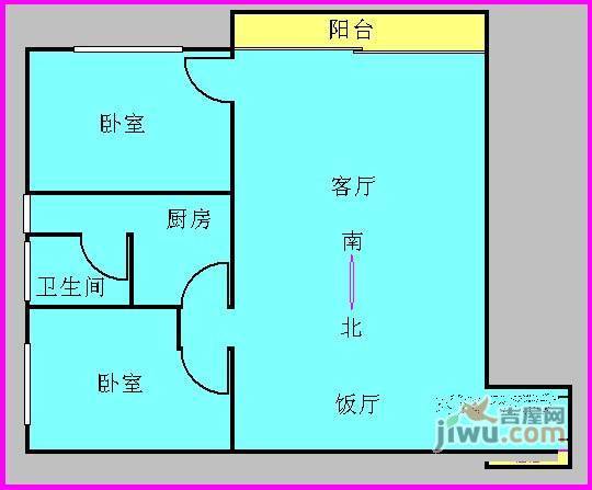 晓南花园2室1厅1卫70㎡户型图