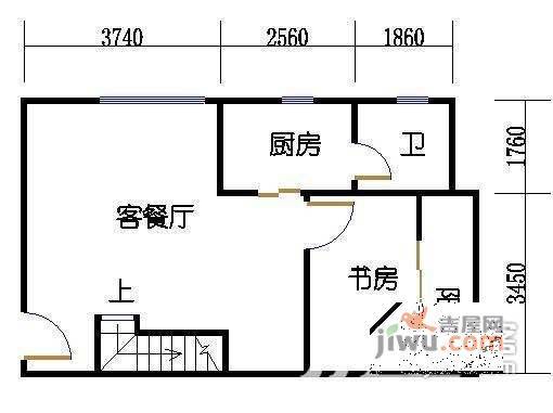 铂林国际公寓2室1厅1卫户型图