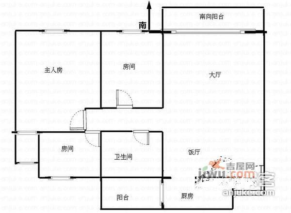 南航花园3室2厅2卫138㎡户型图