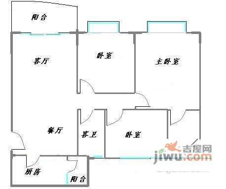 华南碧桂园漾翠苑3室2厅2卫户型图