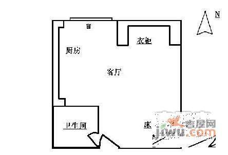 珠江广场1室0厅1卫户型图