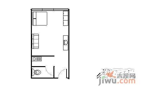 淘金北小区1室1厅1卫25㎡户型图