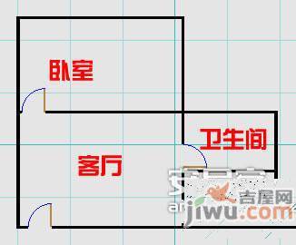 淘金北小区1室1厅1卫25㎡户型图