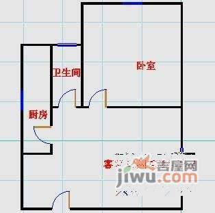 淘金北小区1室1厅1卫25㎡户型图