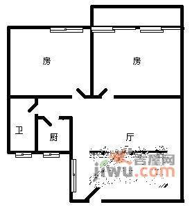 淘金北小区2室2厅1卫87㎡户型图