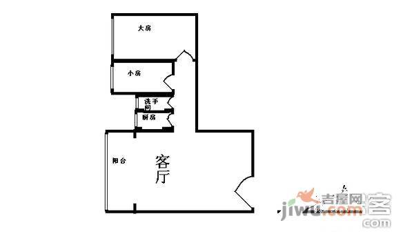 尚河居2室1厅1卫78㎡户型图