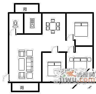 永福大厦3室2厅1卫131㎡户型图