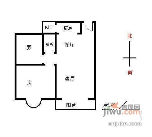 建设路小区2室2厅2卫户型图