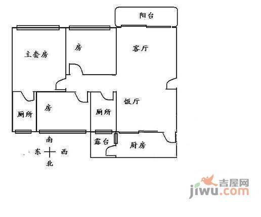 文苑3室2厅2卫116㎡户型图