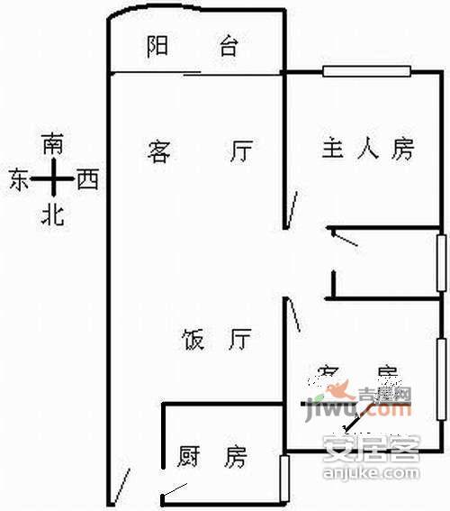 金晖花苑2室2厅1卫81㎡户型图