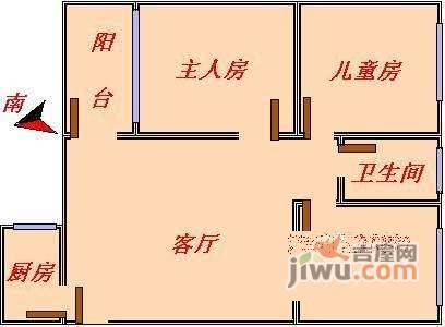 金晖花苑3室2厅1卫77㎡户型图