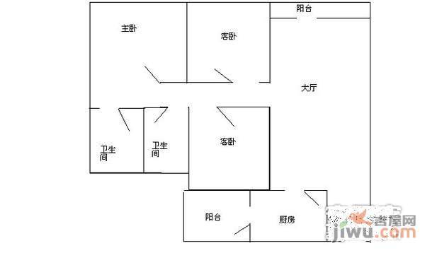 珠江新城海滨花园3室2厅2卫150㎡户型图