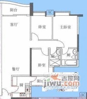 珠江新城海滨花园3室2厅1卫136㎡户型图