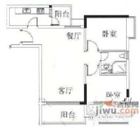 爱都铭轩2室1厅1卫户型图