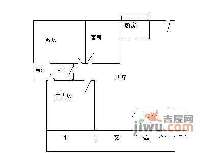 华景新城3室1厅2卫122㎡户型图