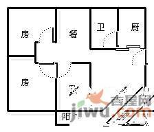 花城路小区3室1厅1卫90㎡户型图