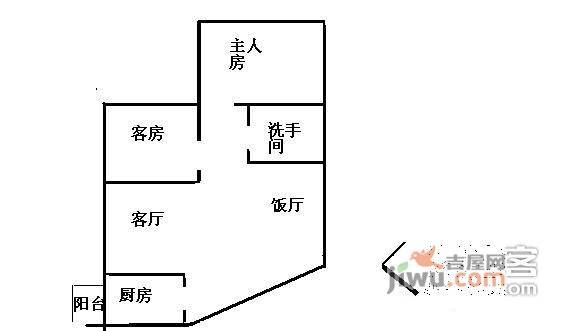 丽江花园星海洲2室1厅1卫81㎡户型图
