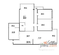 金沙湾花园3室2厅1卫110㎡户型图