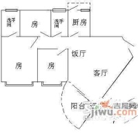珠江太阳城广场3室2厅2卫143㎡户型图