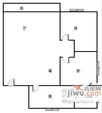 珠江太阳城广场2室1厅1卫85㎡户型图