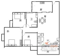 蓝色康园3室2厅1卫户型图