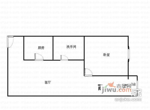 翰林1+11室1厅1卫70㎡户型图