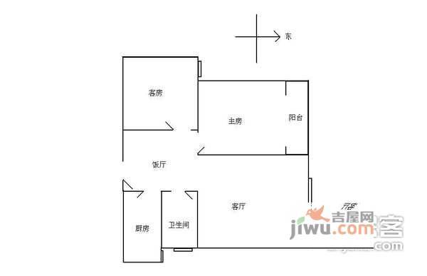 翰林1+11室1厅1卫70㎡户型图