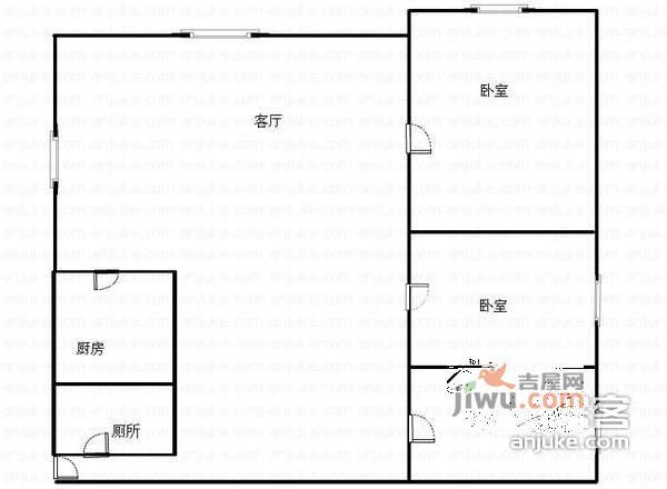 翰林1+13室1厅1卫83㎡户型图