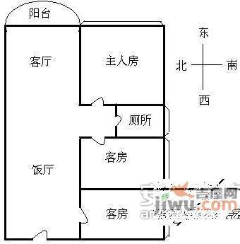 翰林1+13室2厅1卫83㎡户型图