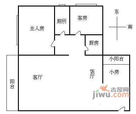 翰林1+13室2厅1卫83㎡户型图