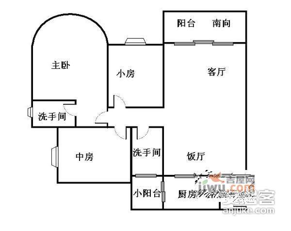 翰林1+13室2厅2卫120㎡户型图