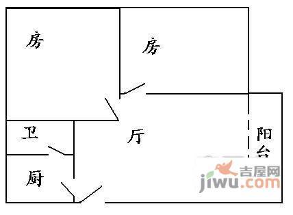 富丽广场2室1厅1卫户型图