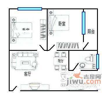 富丽广场2室1厅1卫户型图