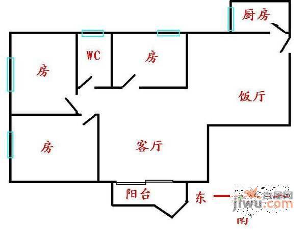 翠竹苑3室2厅1卫户型图