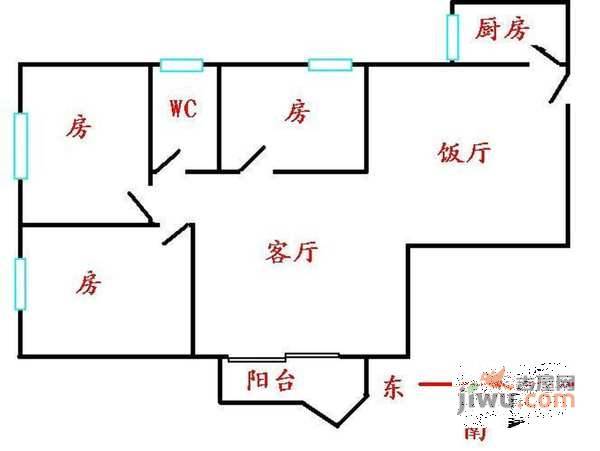 翠竹苑3室2厅1卫户型图